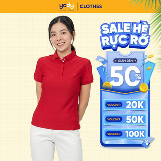 Áo polo nữ gia đình pique YODY vải mềm mát thấm hút nhanh mau khô APN5424