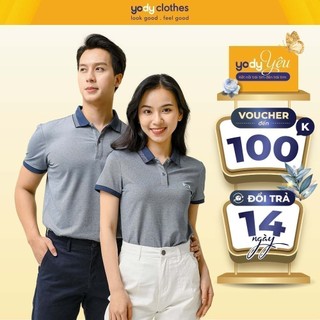 Set 2 áo polo cặp đôi YODY APN3340 và APM3299 mắt chim phối bo (khách ghi chú màu và size khi đặt hàng)