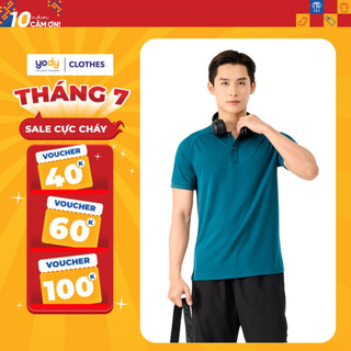 Áo polo thể thao nam in phản quangYODY vải airycool siêu mát thấm hút tốt SAM7138