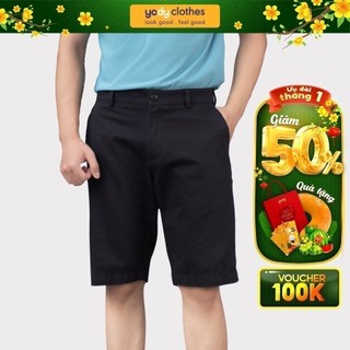 Quần short nam kaki ống đứng YODY vải dày dặn, nhiều màu, nhanh khô QSM5067