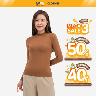 Áo giữ nhiệt thu đông nữ YODY cổ tròn 3cm tay dài giữ ấm, thoáng khí tốt ATN6034