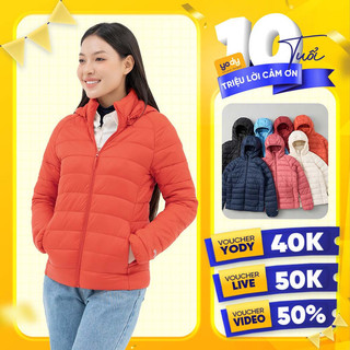 Áo phao nữ Raglan YODY khoác dáng ngắn có mũ ấm áp thời trang nữ mùa đông cao cấp PHN6014-CAM