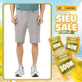 Quần short nam YODY kiểu diễu túi hậu thấm hút mồ hôi, không nhăn SQM5013