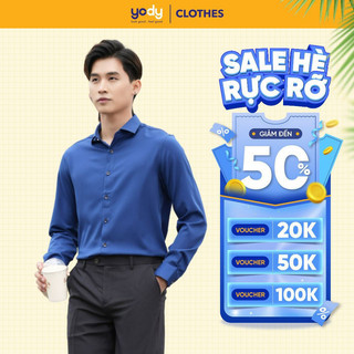 Áo sơ mi nam YODY dài tay công nghệ vải nano khử mùi tốt SMM4073