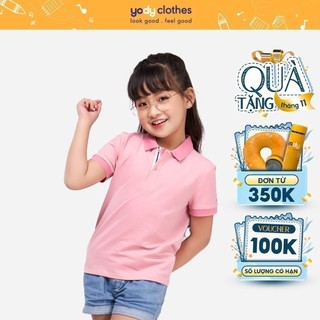 Áo thun polo trẻ em YODY vải mắt chim Melange thoáng mát, thấm hút mồ hôi APK5151