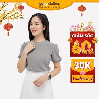 Áo thun nhung nữ YODY tay bồng chun mềm mại ATN4624