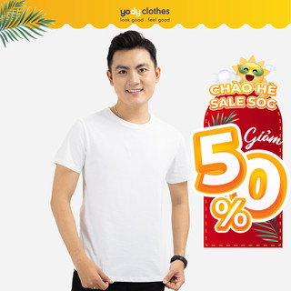 Áo thun nam trơn YODY cổ tròn chất liệu cotton organic mềm mịn co dãn không nhăn TSM5289