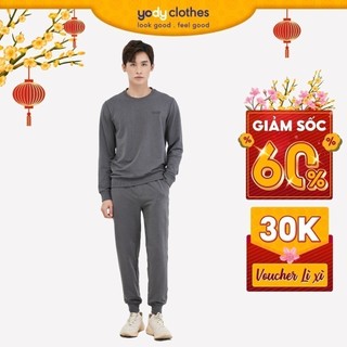 Bộ đồ nam YODY chất liệu nỉ da cá mềm mại BTM4076