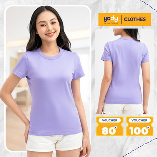 [SALE 30%] Áo thun phông nữ basic YODY cotton double face vải siêu mềm mại thấm hút tốt TSN6262