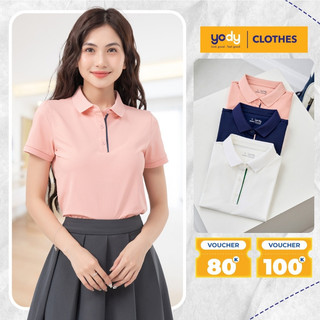 Áo polo nữ cafe in sườn YODY chạm mát tức thì thấm hút giữ phom thoáng khí nhanh khô APN7254