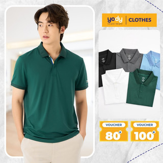 Áo thun polo nam YODY vải bạc hà ngắn tay cổ bẻ thoáng mát thấm hút mồ hôi APM6295