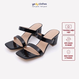 Giày sandal cao gót nữ YODY 2 dây đế vuông GIN4003