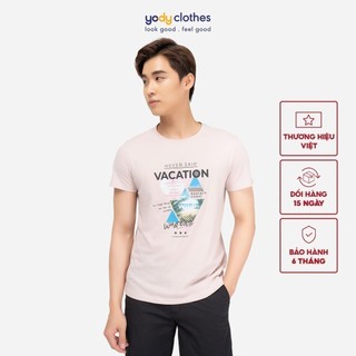 Áo thun nam Yody in Vacation chất lụa vải mịn mát TSM4211