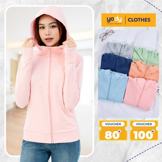 Áo chống nắng nữ YODY khoác dáng ngắn vải dày dặn, ngăn tia UV, có mũ ACN6008
