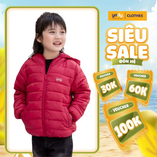 Áo khoác phao trẻ em YODY mùa đông cho bé dài tay có mũ ấm áp PHK5001