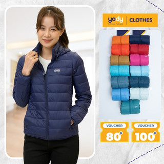 Áo khoác phao nữ YODY siêu nhẹ có mũ form ôm nhẹ nhàng giữ ấm tốt cản bụi PHN5000