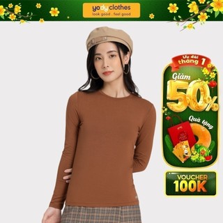 Áo thun nữ giữ nhiệt tay dài YODY cổ tròn giữ ấm cơ thể nhiều màu ATN5170