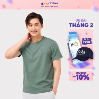 [sale 40%] Áo thun phông nam YODY form rộng vải chất bột ngô thoáng mát TSM5261