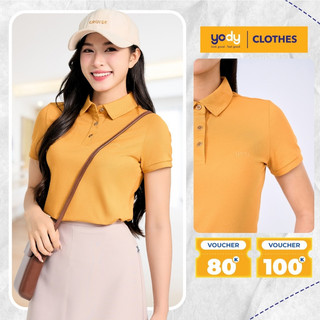 Áo thun polo nữ mắt chim gia đình YODY chất vải cotton thoáng mát thấm hút tốt cao cấp APN7280
