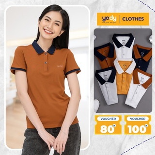 Áo thun polo nữ YODY cafe cổ bẻ thoáng mát kháng khuẩn chuẩn form APN3700