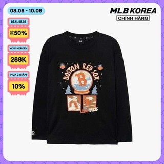 Mlb - áo thun unisex cổ tròn tay dài thời trang 3atsl1034-43bks