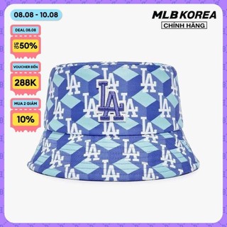 Mlb - nón bucket unisex cube monogram 3ahtm033n-07bls