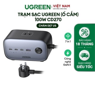 Trạm sạc ugreen 100w cd270 usb c diginest pro|gan ii 7 in 1|sạc nhanh điện thoại, laptop, ipad|bh 18 tháng 1 đổi 1 40896