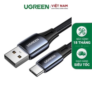 Cáp sạc nhanh USB 2.0 sang USB type C UGREEN US330 hỗ trợ dòng sạc 3A dạng dẹt dài 1m