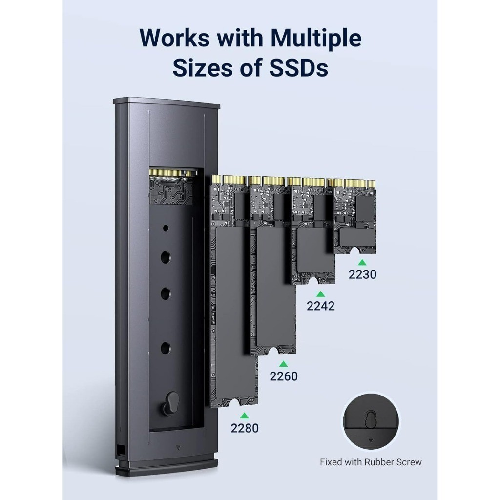 Box ổ cứng SSD M.2 NVMe USB Type-C 3.1 | Tốc độ truyền 10 Gpbs | Tương thích ngược USB 3.0 & 2.0 | BH 18 tháng | 15512 | BigBuy360 - bigbuy360.vn