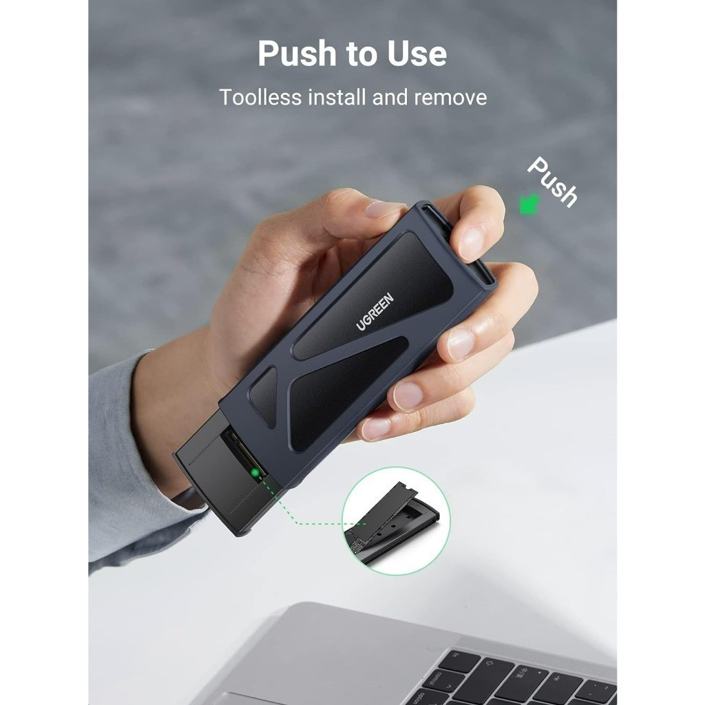 Box ổ cứng SSD M.2 NVMe USB Type-C 3.1 | Tốc độ truyền 10 Gpbs | Tương thích ngược USB 3.0 & 2.0 | BH 18 tháng | 15512 | BigBuy360 - bigbuy360.vn