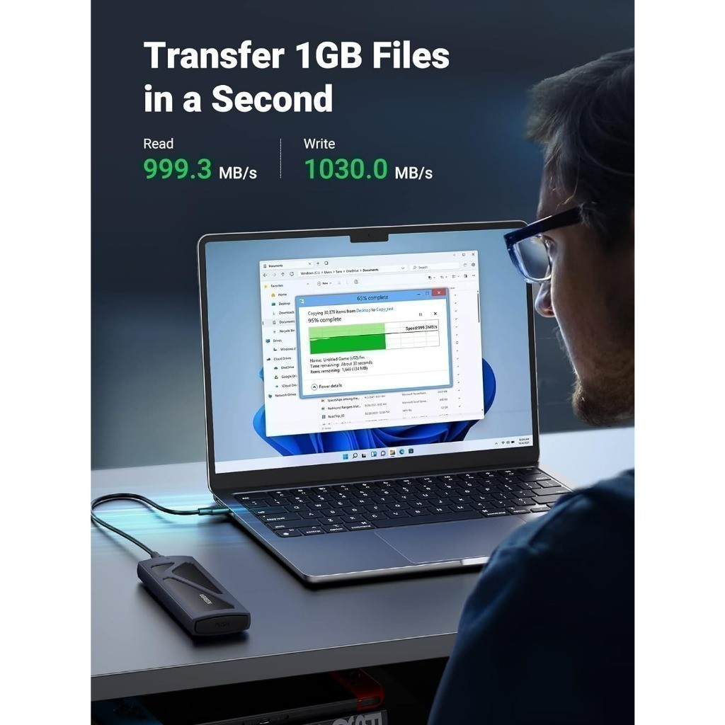 Box ổ cứng SSD M.2 NVMe USB Type-C 3.1 | Tốc độ truyền 10 Gpbs | Tương thích ngược USB 3.0 & 2.0 | BH 18 tháng | 15512 | BigBuy360 - bigbuy360.vn