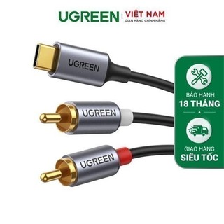 Cáp chuyển type c sang rca ugreen 20193 đầu tiếp xúc mạ vàng dài 1.5m - hàng phân phối chính hãng