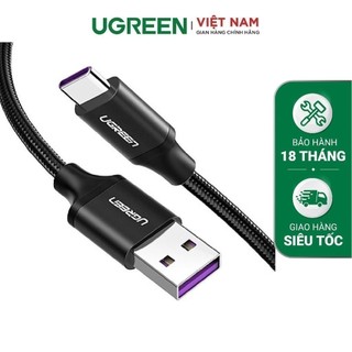 Dây cáp sạc và truyền dữ liệu Type-C 0.5-1m US279 vỏ bện đầu nối bọc nhôm siêu bền dòng tối đa đạt 5A