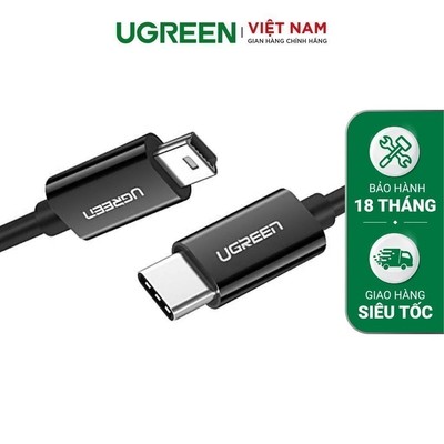 Cáp sạc USB Type-C to Mini USB dài 1m màu đen cao cấp Ugreen US242 50445 - Hàng phân phối chính hãng - Bảo hành 18 tháng
