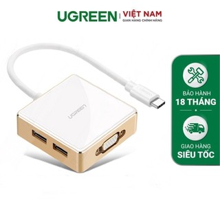 Bộ chuyển đổi USB type C sang VGA kèm Hub USB hỗ trợ cổng sạc Macbook UGREEN 30442