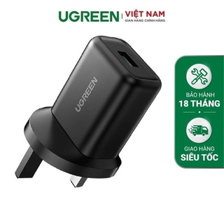 Sạc nhanh CD122 UGREEN 70165 1 cổng USB A hỗ trợ QC3.0 FCP AFC BC 1.2 tối đa 18W cho Samsung/Xiaomi