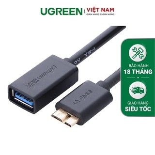 Dây Micro USB 3.0 OTG sang USB 3.0 dạng dẹt dài 20CM UGREEN US127 10801 (đen)
