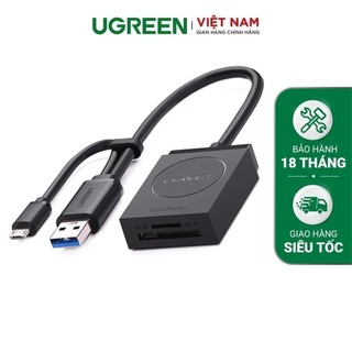 Đầu đọc thẻ USB 3.0 Card Reader Hỗ trợ thẻ TF và SD UGREEN 20203 - Hàng phân phối chính hãng