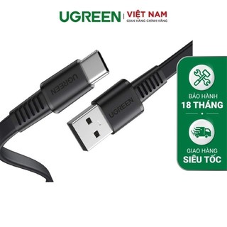 Dây cáp USB 2.0 sang type C dây dẹt UGREEN US332 dài 0.5-1m - Hàng chính hãng
