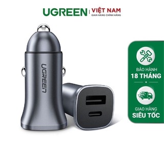 Cốc sạc nhanh trên xe hơi qc 3.0 pd 18w ugreen cd130 30780