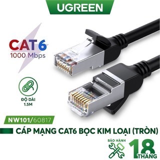 Cáp mạng Cat6 UTP 24AWG đầu bọc kim loại UGREEN NW101 - Hàng phân phối chính hãng - Bảo hành 18 tháng