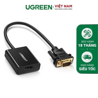 Cáp chuyển đổi HDMI sang VGA có âm thanh UGREEN 20694 - Hàng phân phối chính hãng - Bảo hành 18 tháng