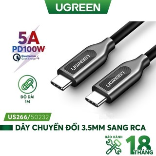 Cáp sạc 2 cổng USB-C hỗ trợ sạc nhanh PD 3.1A, dài 1m UGREEN US266 hỗ trợ 4k@60HZ - Hàng phân phối chính hãng
