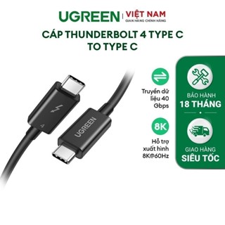Cáp THUNDERBOLT 4 Type C to Type C UGREEN US501 | Xuất hình ảnh 8K60Hz | Truyền dữ liệu 40Gbps| BH 18 Tháng| 30389 60621