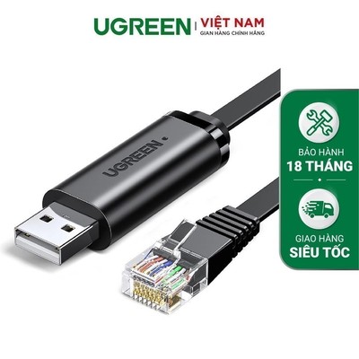 Dây cáp USB 2.0 sang RJ45 FTDI UGREEN CM204 | Chuẩn 8 pin | Chipset FTDI FT-232 | Bảo Hành 18 Tháng 1 Đổi 1 50773 60813
