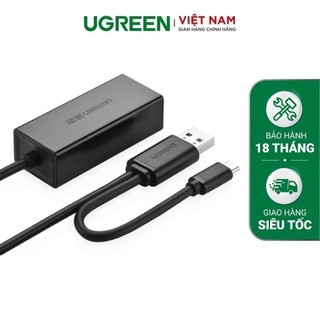 Bộ chuyển đổi USB 2.0 sang LAN 10/100 Mbps CR110 hỗ trợ OTG UGREEN 30219