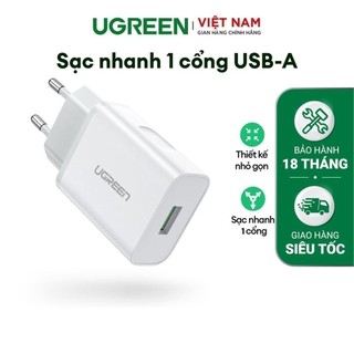Sạc nhanh 1 cổng USB-A UGREEN CD122 - Hỗ trợ Qualcomm Quick Charge 3.0 công suất 18W