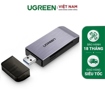 Đầu đọc thẻ tốc độ cao đa năng UGREEN CM180 hỗ trợ thẻ SD/TF/CF/MS - Chính hãng - Bảo hành 18 tháng 1 đổi 1 50540 50541