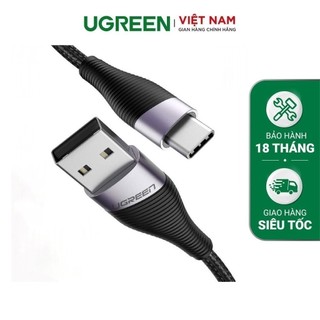 Dây cáp sạc và truyền dữ liệu, dài 0.5-2m UGREEN ED022 cổng USB type C, hỗ trợ sạc nhanh dòng 3A, vỏ bện nylon