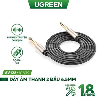 Cáp âm thanh stereo 2 đầu đực chuẩn jack 6.5mm ugreen av128- hàng phân phối chính hãng - bảo hành 18 tháng